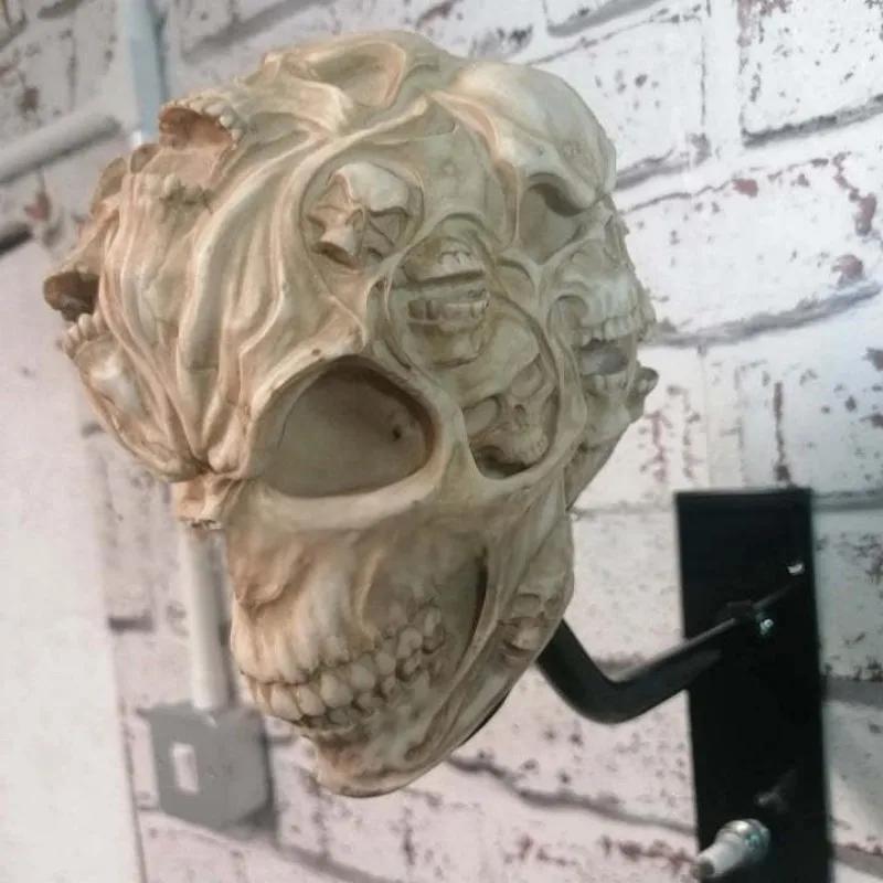 Креативный Крутой Держатель Череп для Мотошлема и Куртки Настенный Держатель для Мотошлема в Виде Черепа Вешалка для Шлема Череп для Взрослых