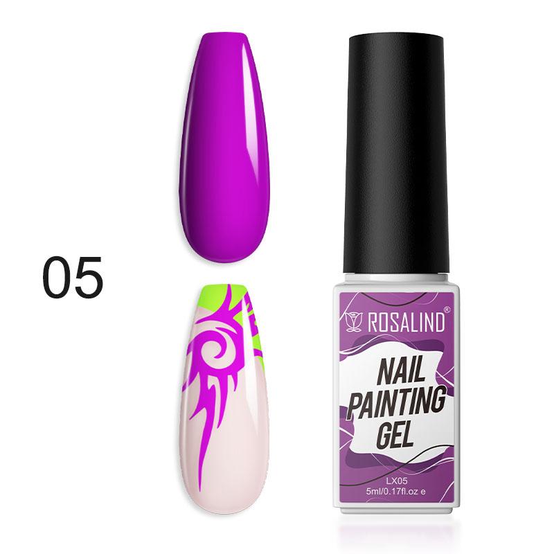 ROSALIND 5 мл гель-лак для рисования ногтей Art Liner лак для ногтей блестящий гель-лак для ногтей «сделай сам»