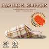 Зимние новые женские модные домашние тапочки классическая клетка пушистый плюшевый теплый нескользящий тапок с закрытым носком женский