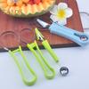 3-in-1 Stainless Steel Fruit Baller Set Melon Carving Tools Fruit Peeler Cutter Seeds Remover Ice Cream Baller Kitchen Utensils