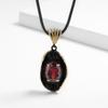 Luxury AAAA Red Large Zircon Pendant Fashion Black Gold Jewelry Irregular Oval Shape Pendant Women's for Necklace