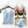 2025 New Slim Multicolor Female Camisole Large Size No Steel Ring Integrated Five-finger Chest Pad Bottoming Shirt