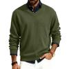 Men's V-neck Long-sleeved Ribbed Knit Pullover