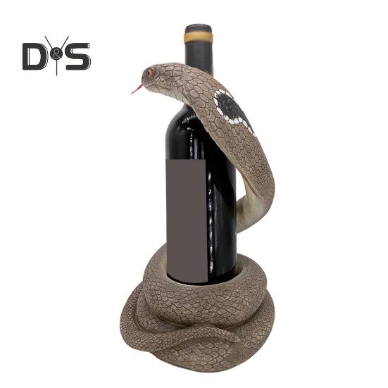 Хэллоуин Змея Держатель для бутылки вина Поддельная змея Фигурка из смолы Пивная бутылка Стенд для выставки товаров Домашний ресторан Бар Стол Украшение рабочего стола