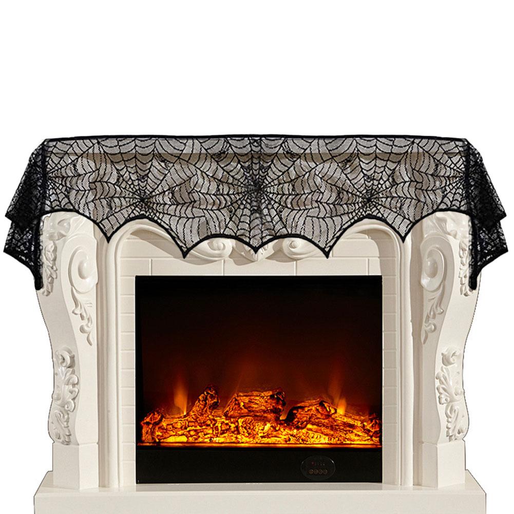 Хэллоуин Черное Кружево Паутина Скатерть Дорожка на Стол Каминная Полка Шарф для Вечеринки на Хэллоуин Домашнее Украшение