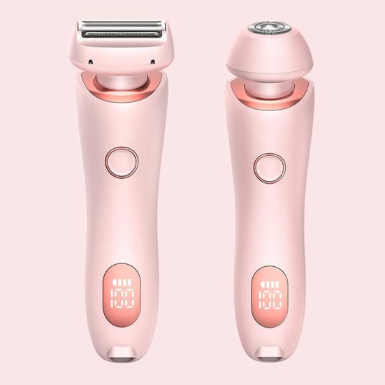 Women Electric Shaver Double Heads USB Rechargeable Waterproof Portable Face Body Bikini Area Arm Leg Hair Removal Epilator Razor Trimmer