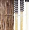 Накладные волосы Laser Silk из 6 прядей мишуры — яркие, бесшовные, с цветными золотыми и серебряными блестками