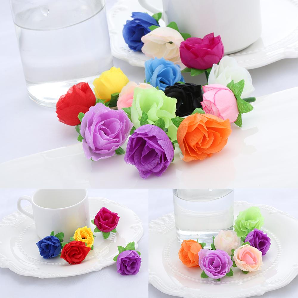 20/50pcs DIY Craft Beautiful Floral Wedding Decoration Artificial Rose Flower Heads Fake Bouquet
