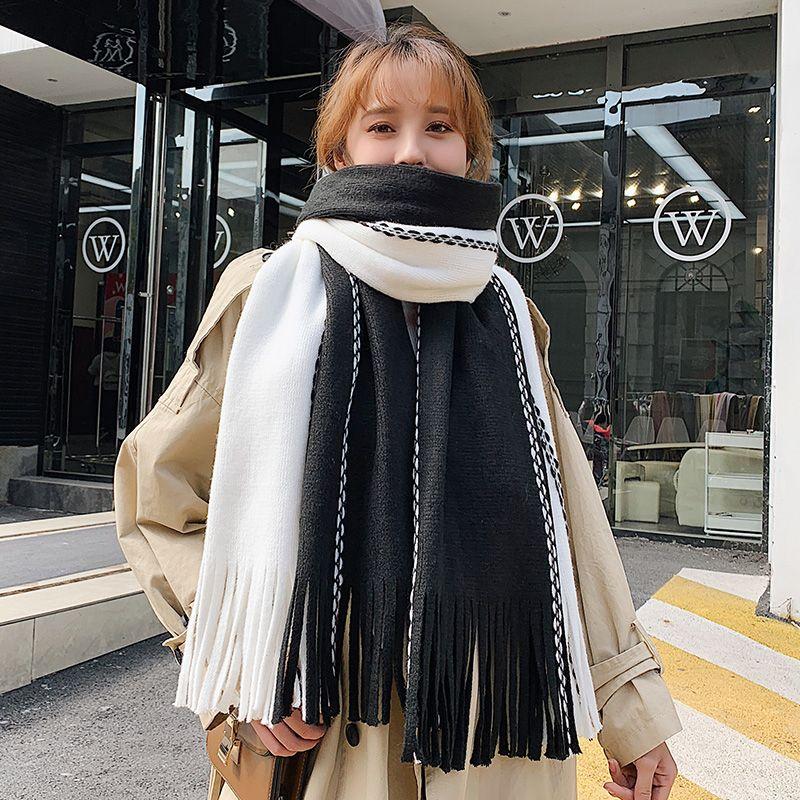 Women Plaid Scarves, Thickened Warm Scarves for Male and Female In Winter Warm Scarves