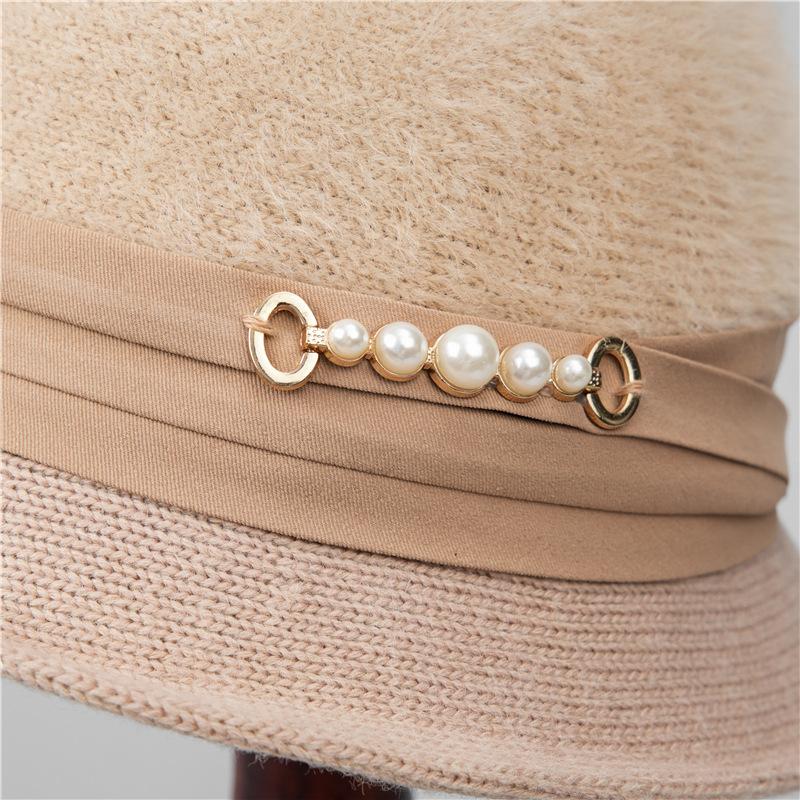 French Vintage Style Rolled Brim Cloche Cap Casual Felt Fisherman Hat, Breathable Non-Stretch Material with Embossed Craftsmanship