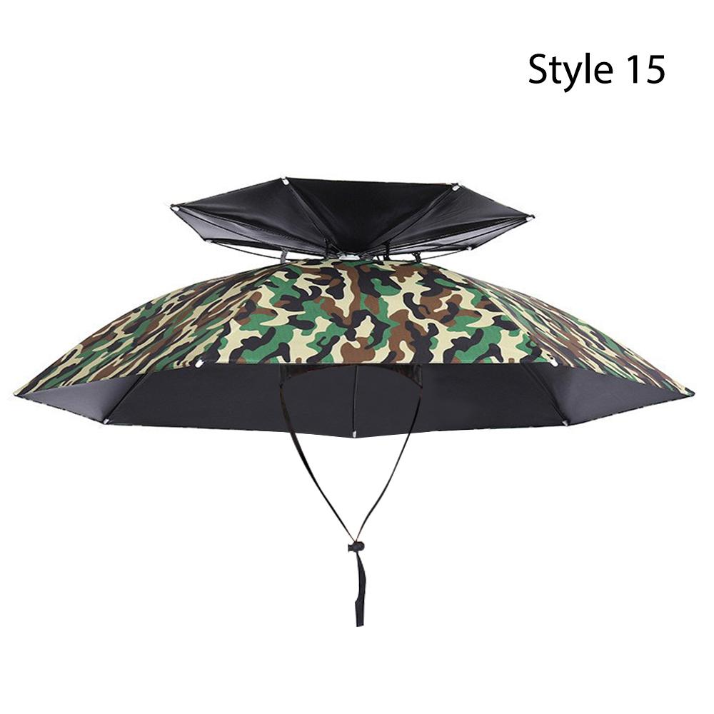 Дождевик Солнцезащитный Зонт Рыболовная Шляпа Двухслойная Ветрозащитная Голова Зонт Шляпа Рыболовные Инструменты