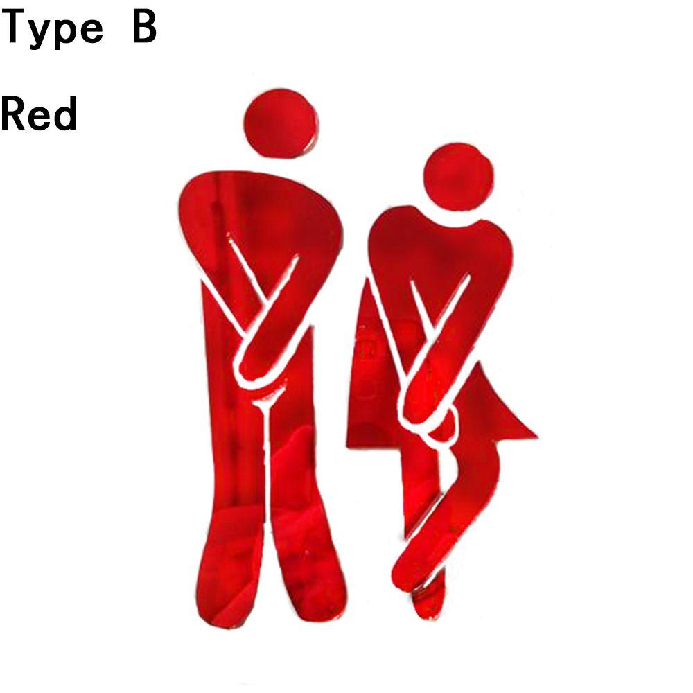 Entrance Bathroom Door Washroom Sign Poster Toilet Wall Stickers Woman & Man Mirror Surface Decal