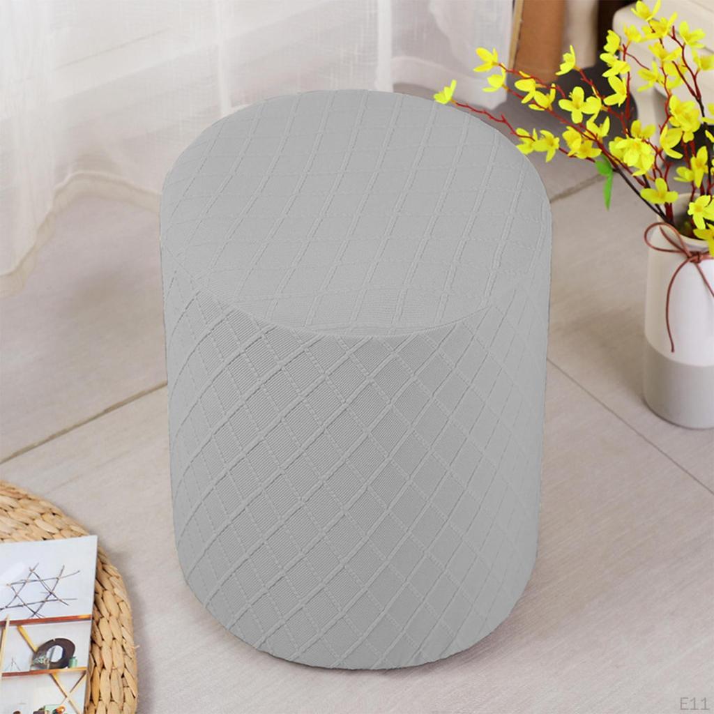 Круглые эластичные чехлы для пуфиков. Подставка для ног. Чехлы для диванов. Чехлы на табуреты для ног. Белые.