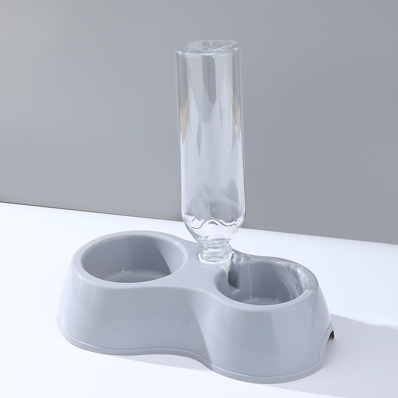 Двойная миска для домашних животных с бутылкой для воды – Интегрированная станция кормления и поения для кошек
