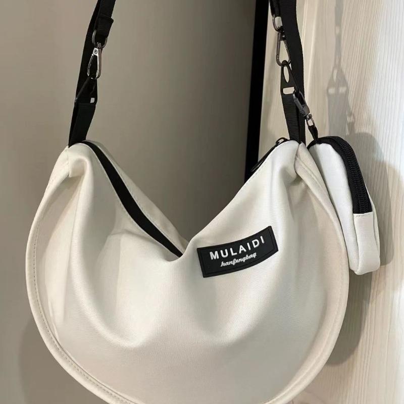 Casual Dumpling Bag Sports Style Messenger Bag Female Large-capacity Canvas Bag Student Class Shoulder Commuter Bag