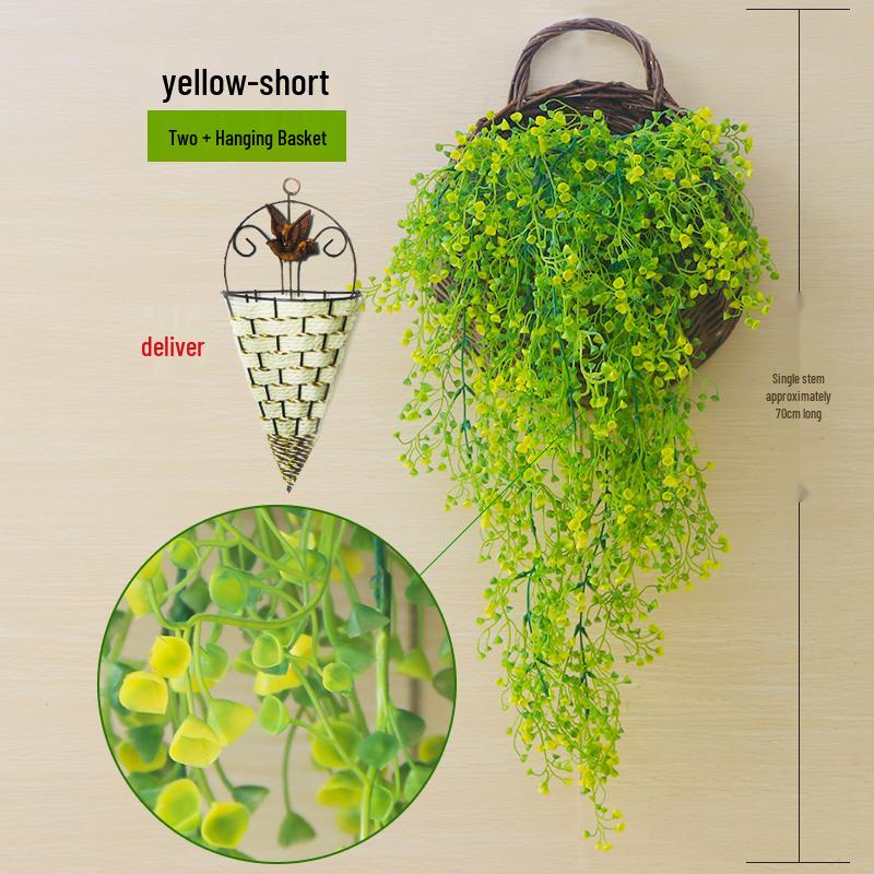 Golden Bell Willow Artificial Trailing Flower Vine for Indoor Wall Decoration