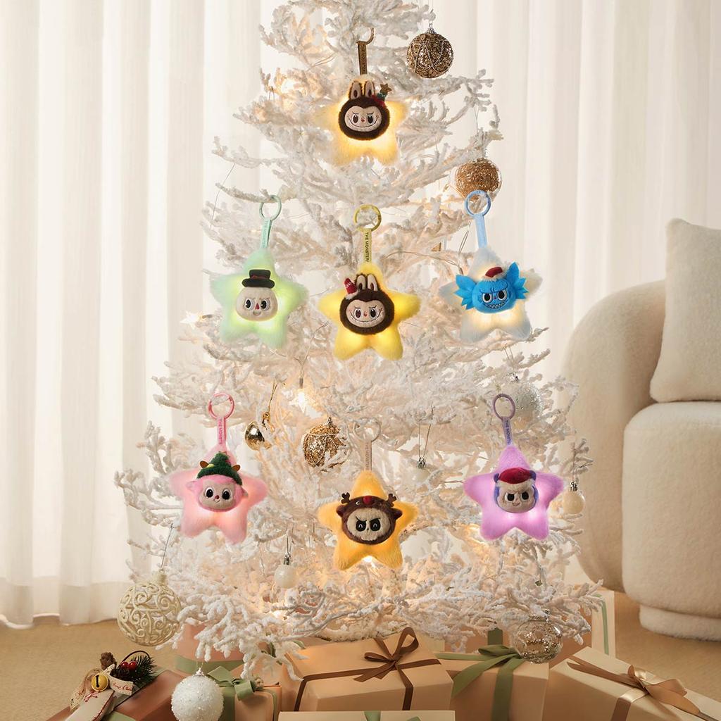 POP MART LABUBU THE MONSTERS Классическая серия - Блестящий плюшевый кулон-сюрприз (Индивидуальная упаковка / Набор из 6 предметов)