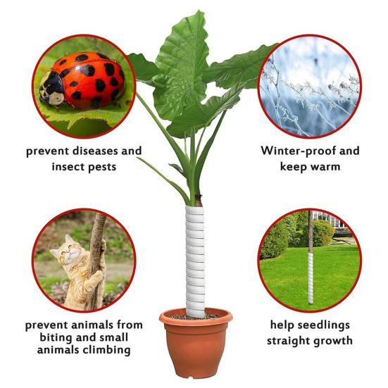 4Pcs Tree Trunk Protector Protect Saplings Plants from Deer Rabbit Cats Rodents Mowers Spiral Tree Guard Tree Wrap