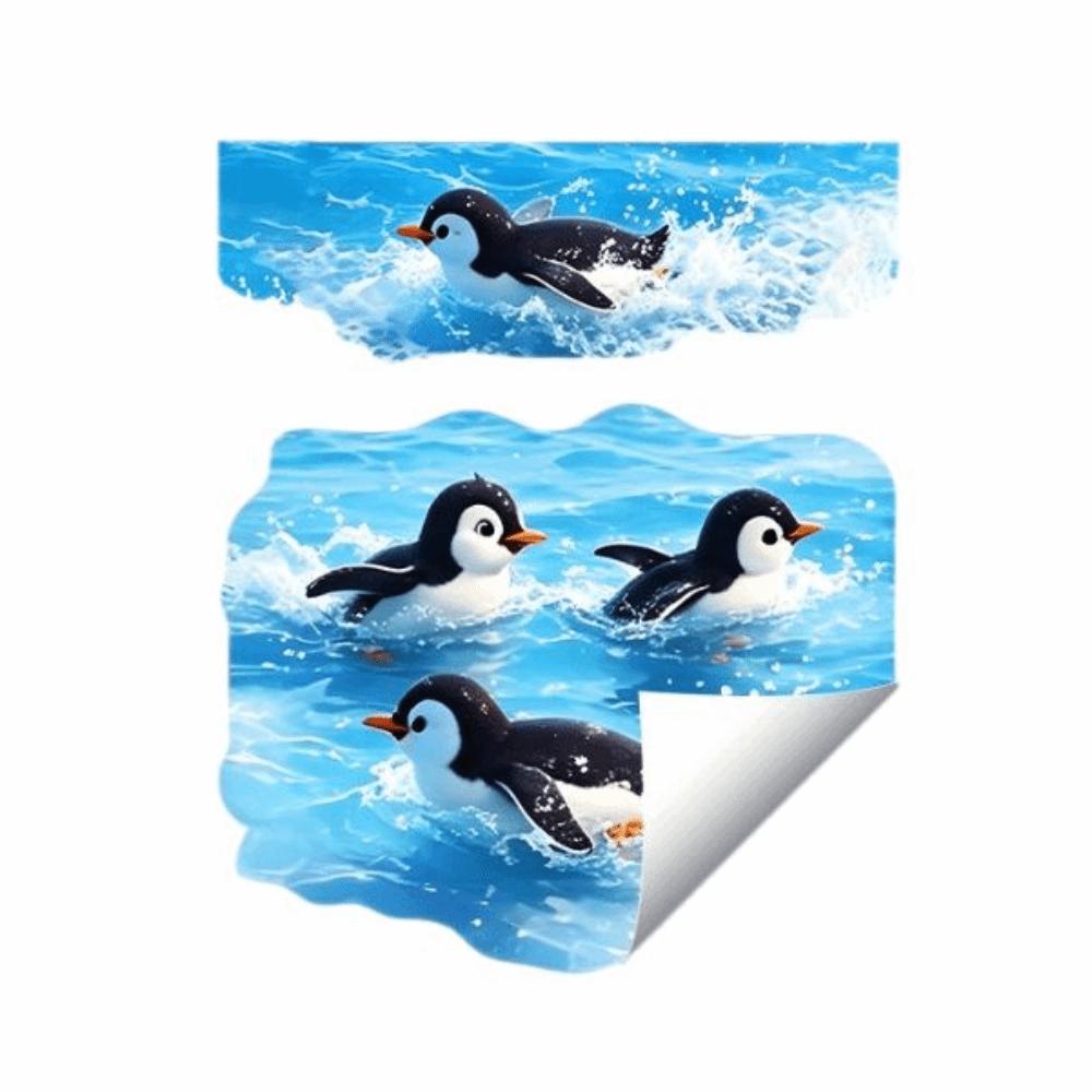 Removable Penguin Sticker Self-Adhesive Bathroom Decal Toilet Sticker  Kitchen Refrigerator Door