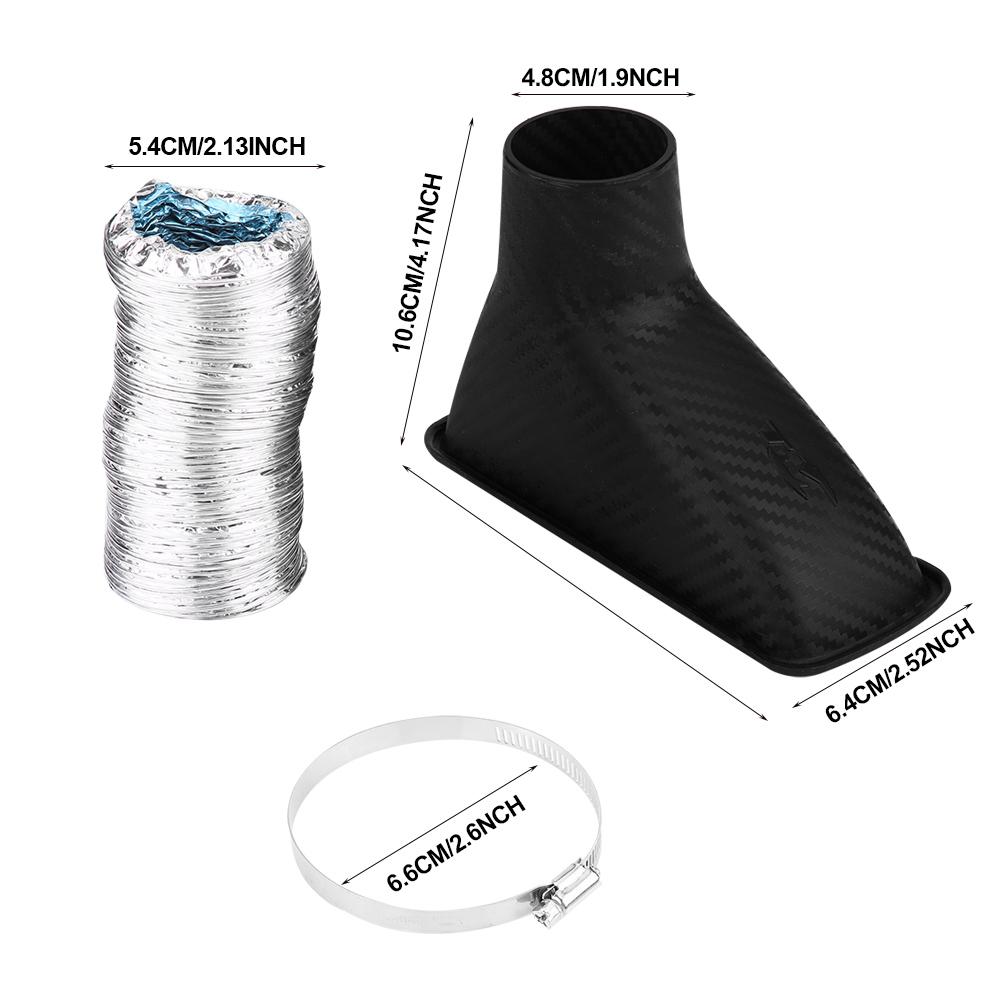 Universal Car Modified Front Bumper Air Intake Turbo Turbine Inlet Pipe Funnel Kit Square