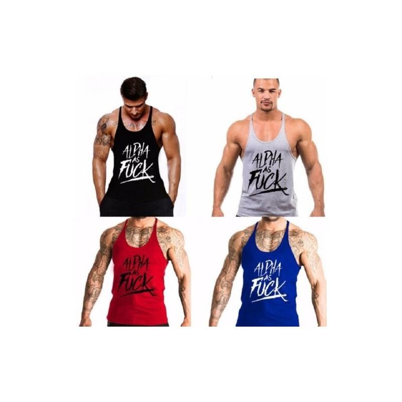 Sports Homme Tank Tops Débardeur Hauts Tshirt Maillot Muscle Gym Stringer Alpha