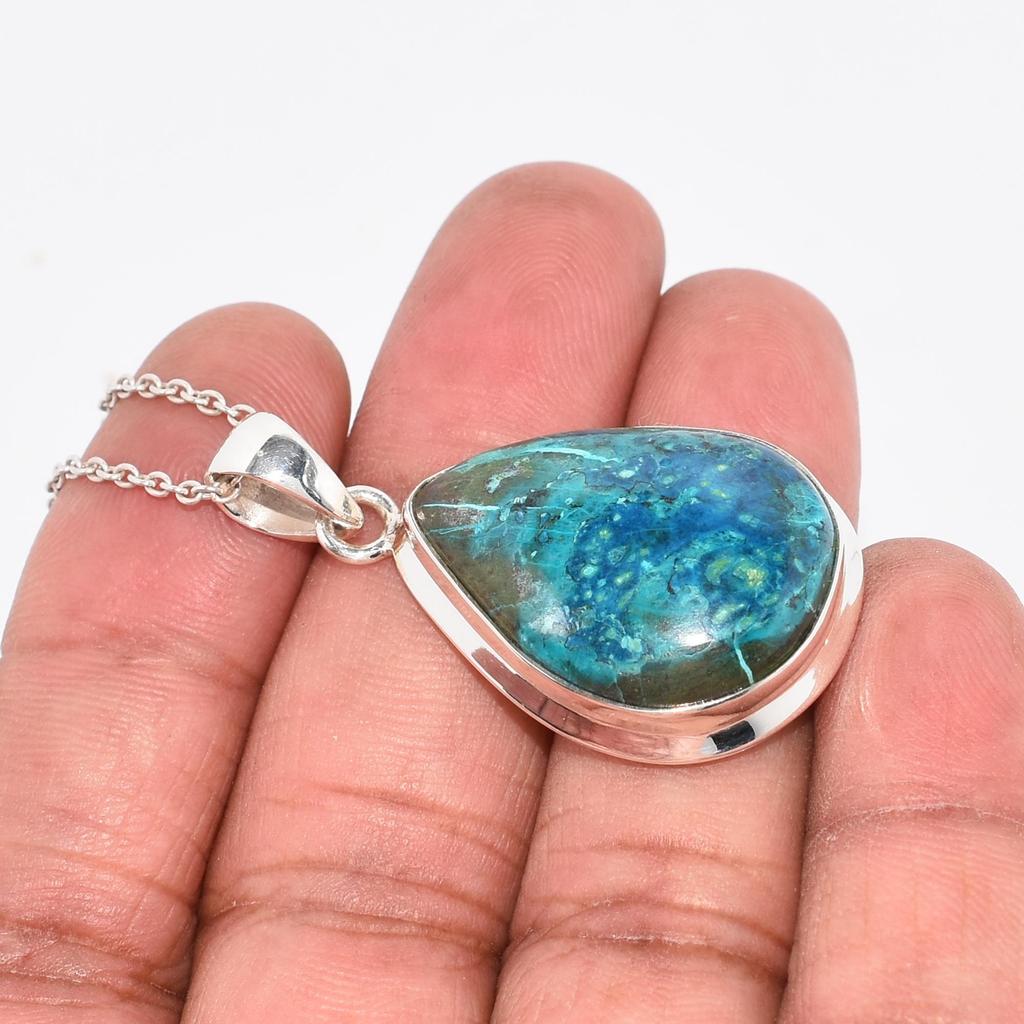 Shattuckite Pendant, 925 Sterling Silver, Handmade Pendant, Statement Pendant, Gemstone Pendant, Jewelry Gift Pendant, Shattuckite stone