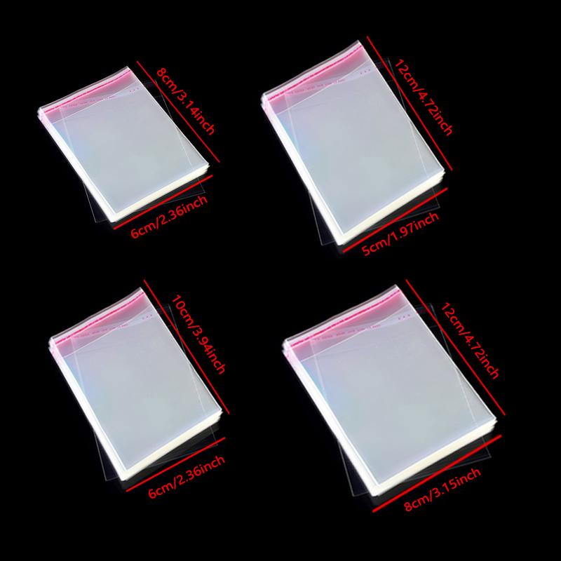 100pcs OPP Bag Self-adhesive Bag Clothing Packaging Bag Transparent Plastic Self-adhesive Self Sealing Adhesive
