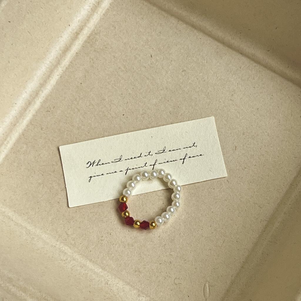 Цветное хрустальное кольцо с бисером, нишевый дизайн, чувство высокого класса, кольцо на палец, темперамент легкой роскоши, универсальные кольца-аксессуары