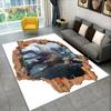 3D Visual Illusion Dinosaur Area Rug,Carpet Rug for Home Living Room Bedroom Sofa Playroom Doormat Decor,Kid Non-slip Floor Mats