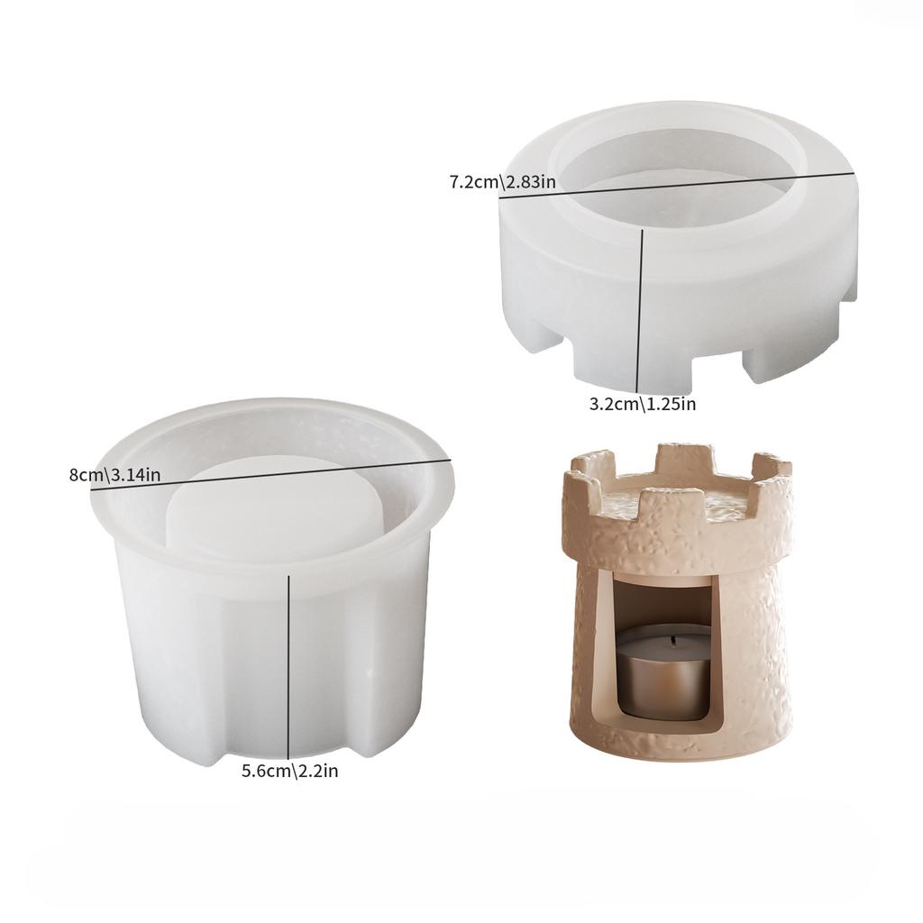 DIY Mold, Cement Gypsum Candle Mold, Aromatherapy Oven, Castle Candle Holder, Tea Warmer, Heating Insulation, Tea Maker, Silicone Mold