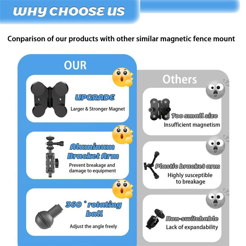 Smartphone Fence Mount Bracket For Live Streaming Adjustable Angle Action Camera Holder For Sports Record Baseball Softball