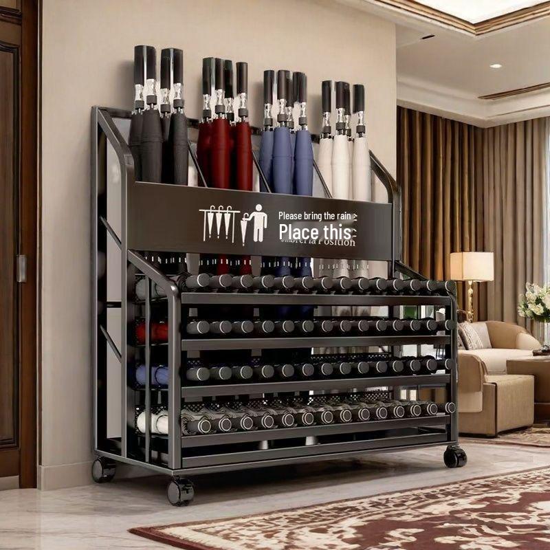 Коммерческая подставка для зонтов большой вместимости с поддоном для сбора воды для офиса, вестибюля отеля, класса или входа.