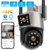 New 8MP 4K Dual Lens PTZ IP Camera Outdoor AI Human Detection CCTV Security Camera Color Night Vision Wifi Surveillance Camera ICsee