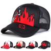 Unisex Skull Flame Embroidery Baseball Net Caps Spring and Summer Outdoor Adjustable Casual Hats Sunscreen Hat