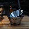 Stainless Steel Camping Bowl with Folding Handle Portable Lightweight Compact Camping Cup for