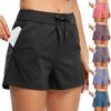 Модные женские спортивные однотонные свободные повседневные шорты с карманами и штаны для йоги