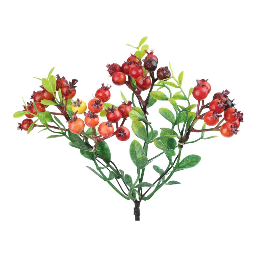 1 Pc Artificial Pomegranate Long Branch Vibrant Artificial Berry Flowers Weddings, Parties Home Decor