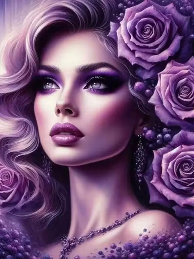 Diy 5d Алмазная картина Цветочная фея Полная мозаика Вышивка Красивая женщина Стразы Картина Дама Ювелирные изделия Наборы для вышивки крестом