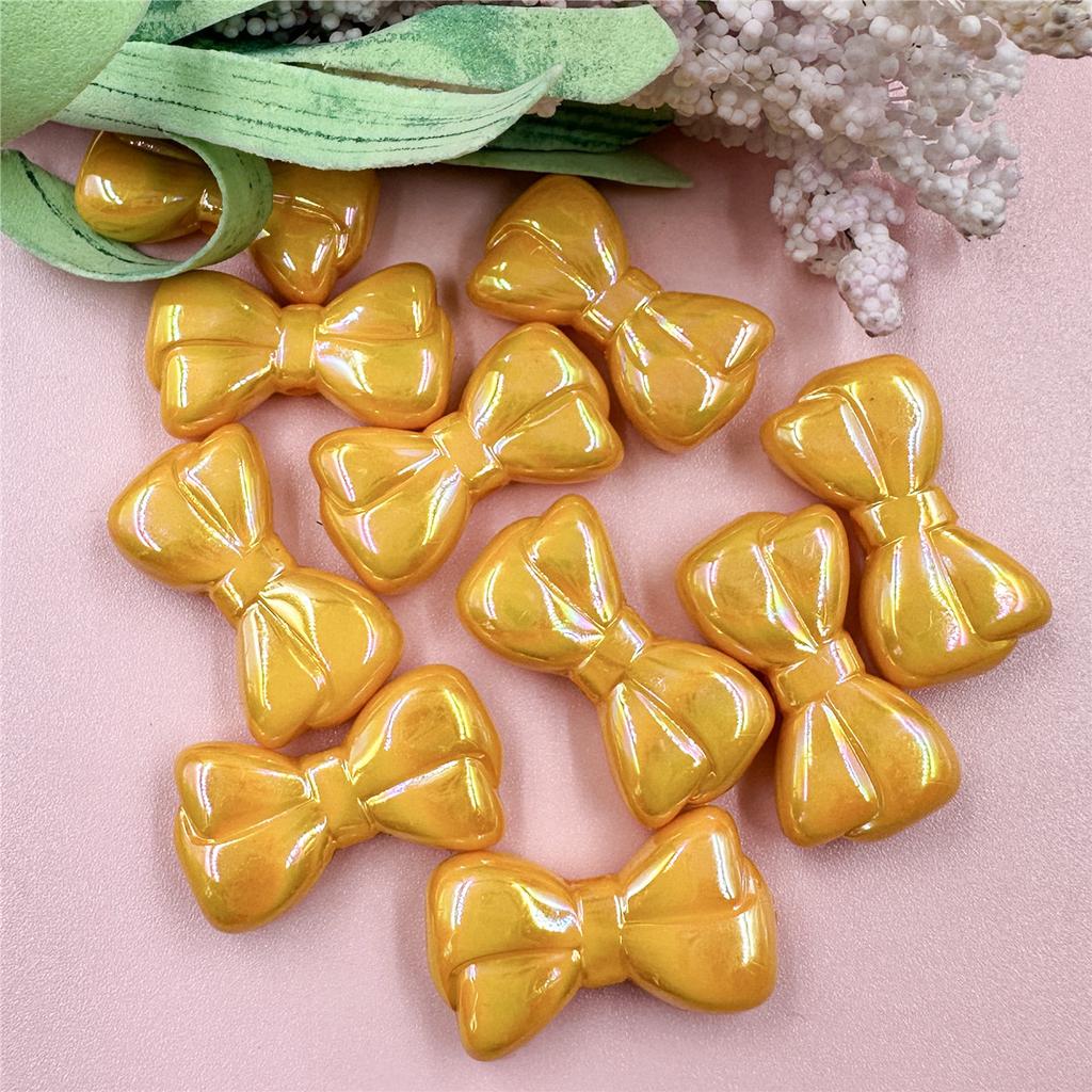 Necklace Big Bow Beads Dazzle Key Chain Making 10pcs for Bracelet 15.8*28.8mm Acrylic Beading Material Fashion Pendant Accessories
