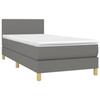 Maison Exclusive - Sommier à lattes de lit et matelas Gris foncé 90x190 cm Tissu