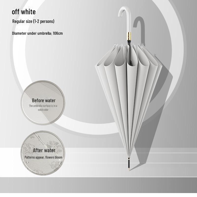 Водонепроницаемый автоматический зонт большого размера с 16 спицами и изогнутой ручкой для мужчин и женщин