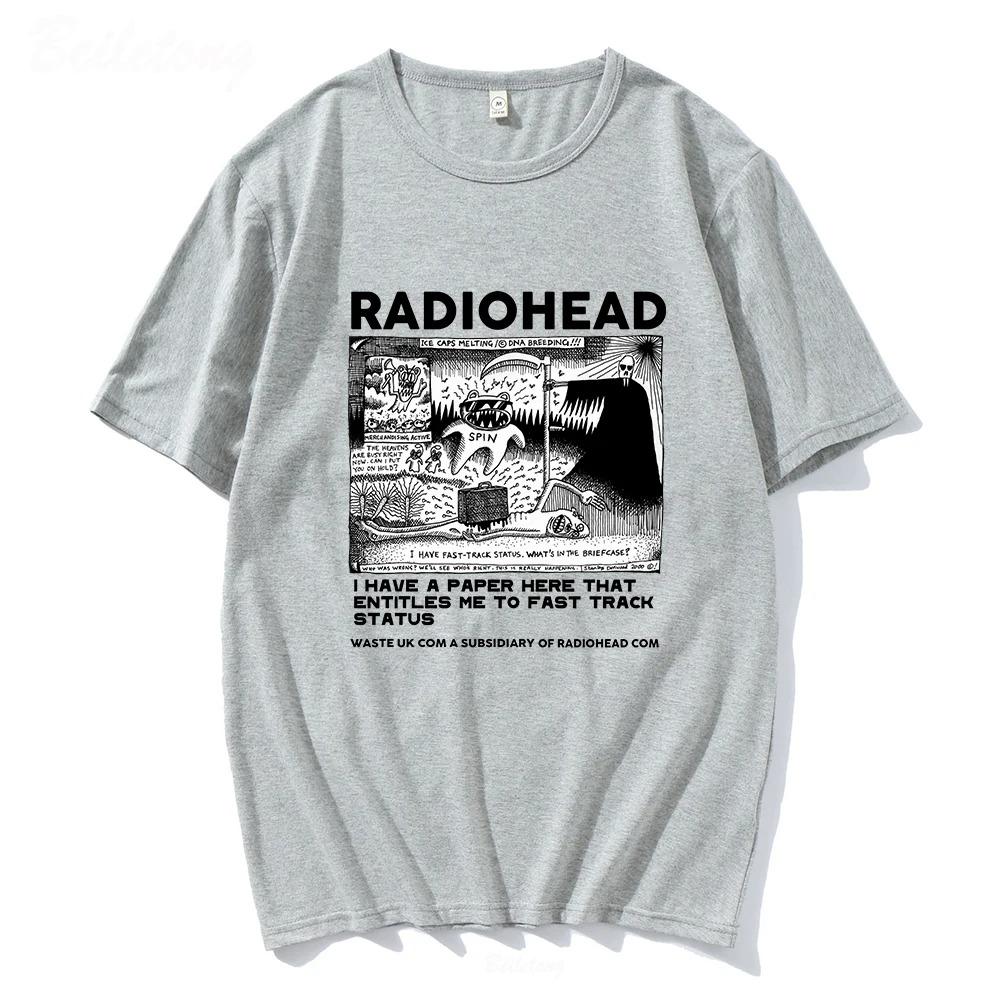 Radiohead Unisexs Vintage Classic TShirt North American Rock Boy HipHop Unisex 100 Cotton Loose Top Women And Unisex Tshirts
