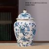 Позолоченная керамическая чайная банка, винтажный сине-белый фарфор, герметичная банка для хранения, влагостойкий контейнер для хранения конфет и чая
