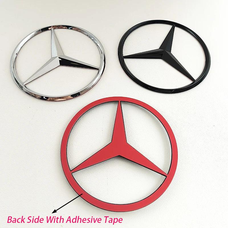 90mm ABS Chrome Black Logo Mercedes Emblem Rear Star Badge For Mercedes Benz W203 W206 W212 X253 W167 W166 W247 C E GLA GLC GLE