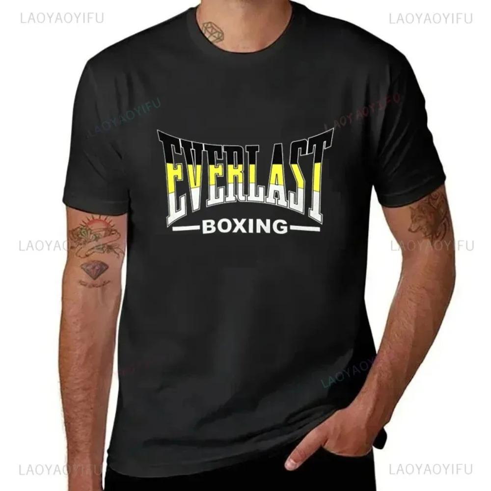 Харадзюку Новый Стиль Классический Логотип Everlast Графический Приталенный Футболки Крутая Летняя С коротким рукавом Круглый вырез Уличная одежда Мужская Футболка
