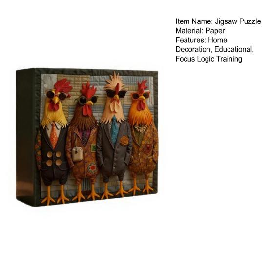 1000Pcs/Set Runway Roosters Jigsaw Puzzle Rooster Art Puzzle Challenge Game Educational Animal Difficult Puzzle Toy Decoration
