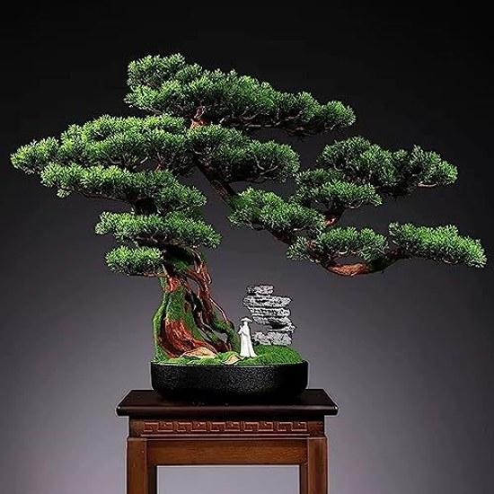 Artificial Bonsai Tree Plant Foliage Pine Potted Desk Display Fake Green Living Room Office Desktop Decoration