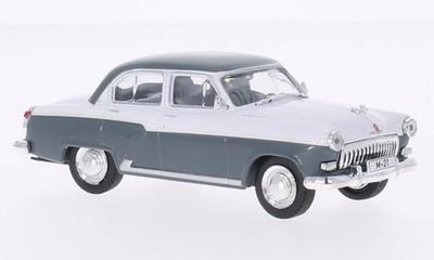 Волга ГАЗ Модель Готовая Белая Коробка / М21, серо-белая, 1959, автомобиль, модель, 143