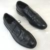 Sears USA 70s Vintage Easy Flex Leather Long Wingtip 9.5D 27.0-27.5 Black Dress Shoes(USED)