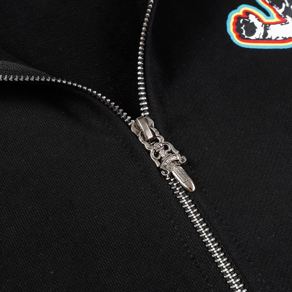 853 CHROME HEARTS Осень-Зима 2025 Новая Толстовка с Капюшоном на Молнии Классического Стиля с Логотипом Большого Размера, Подходит для Парной Носки